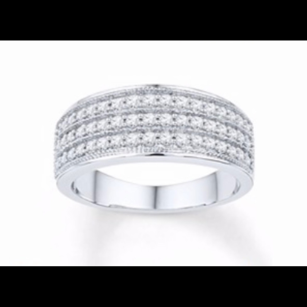 Man wedding band (14K white Gold)